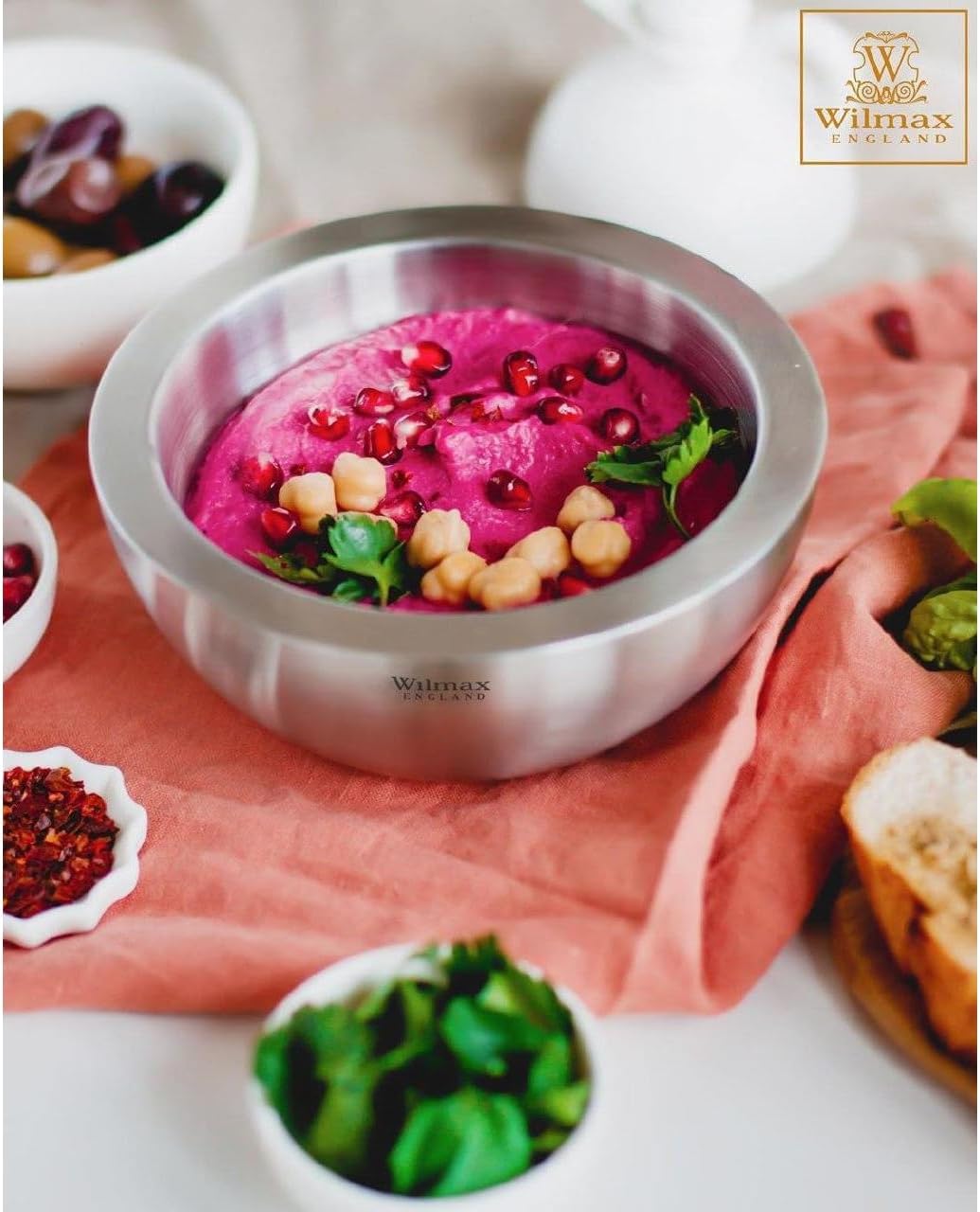 Wilmax Schüssel aus Edelstahl, 1300 ml, Silber matt, WL-553003/A