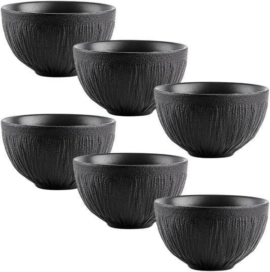 Wilmax Schalen Set 6er Schwarz 250 ml Porzellan Salatschüssel WL-664115/A6