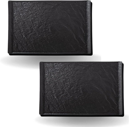Wilmax Rectangular Plate SlateStone Black 29.5x14.5 cm 2-piece