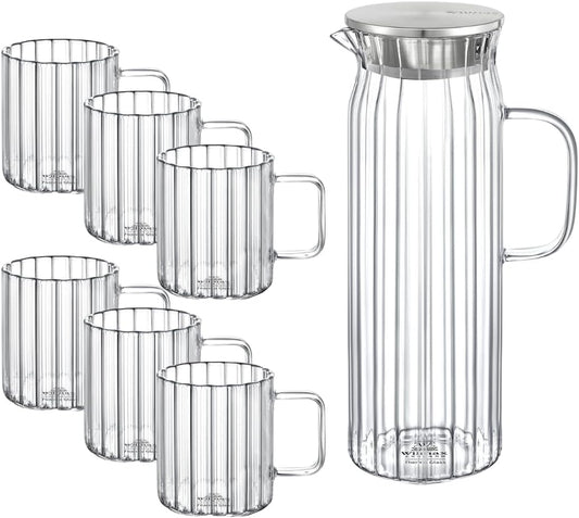 Wilmax Gläser- & Karaffen-Set, 6 Tassen & 1 Karaffe, WL-888220/A-888617/A6