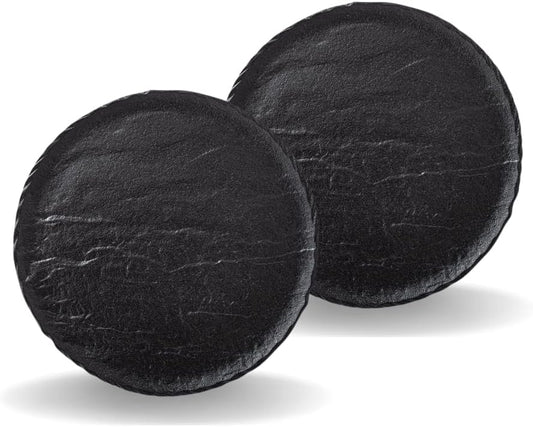 Wilmax Round Plate 25 cm 2 pieces SlateStone Black WL-661126/A2