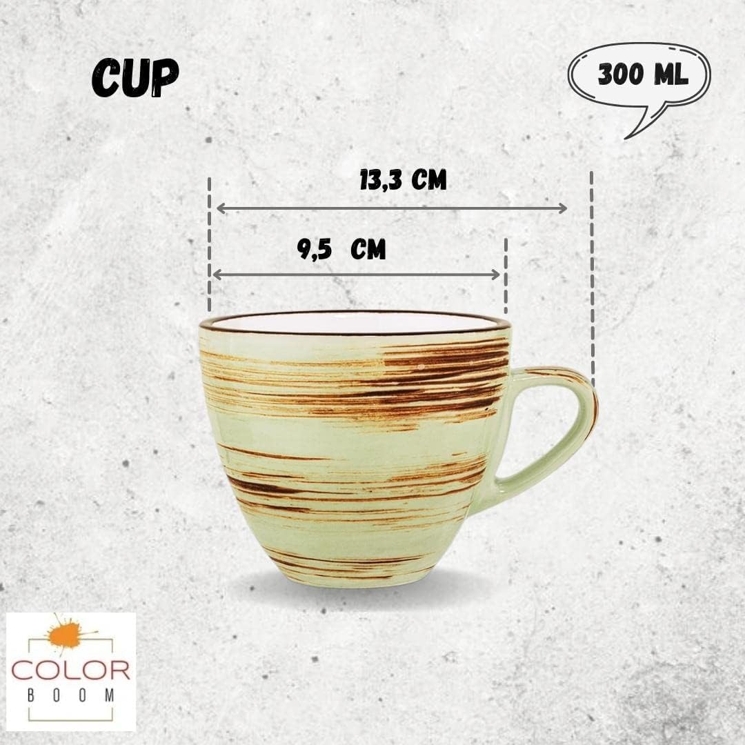 Wilmax Cup & Saucer Pistachio Porcelain 6x WL-669136/AB6