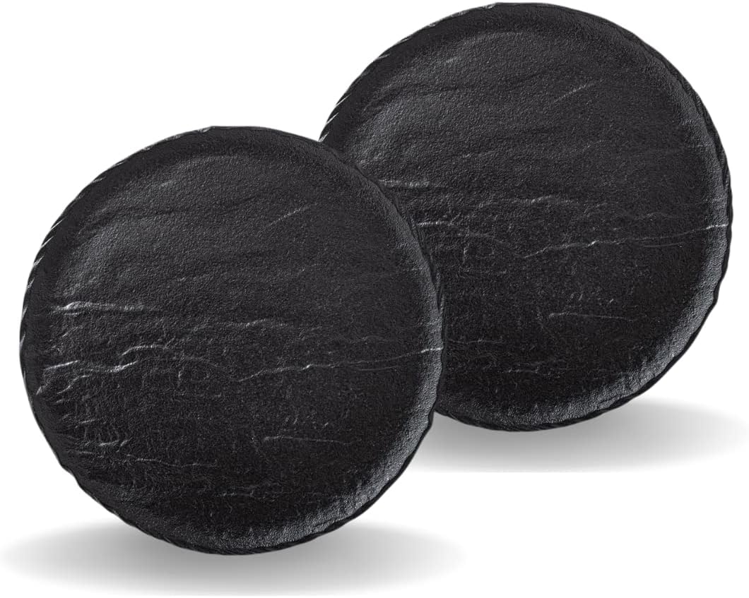 Wilmax Ronde Serveerschaal 30 cm 2 stuks Zwart WL-661128/A2