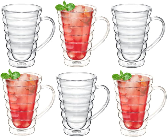 Wilmax Dubbelwandig Glas Mok 250 ml - Set van 6 WL-888423/A6