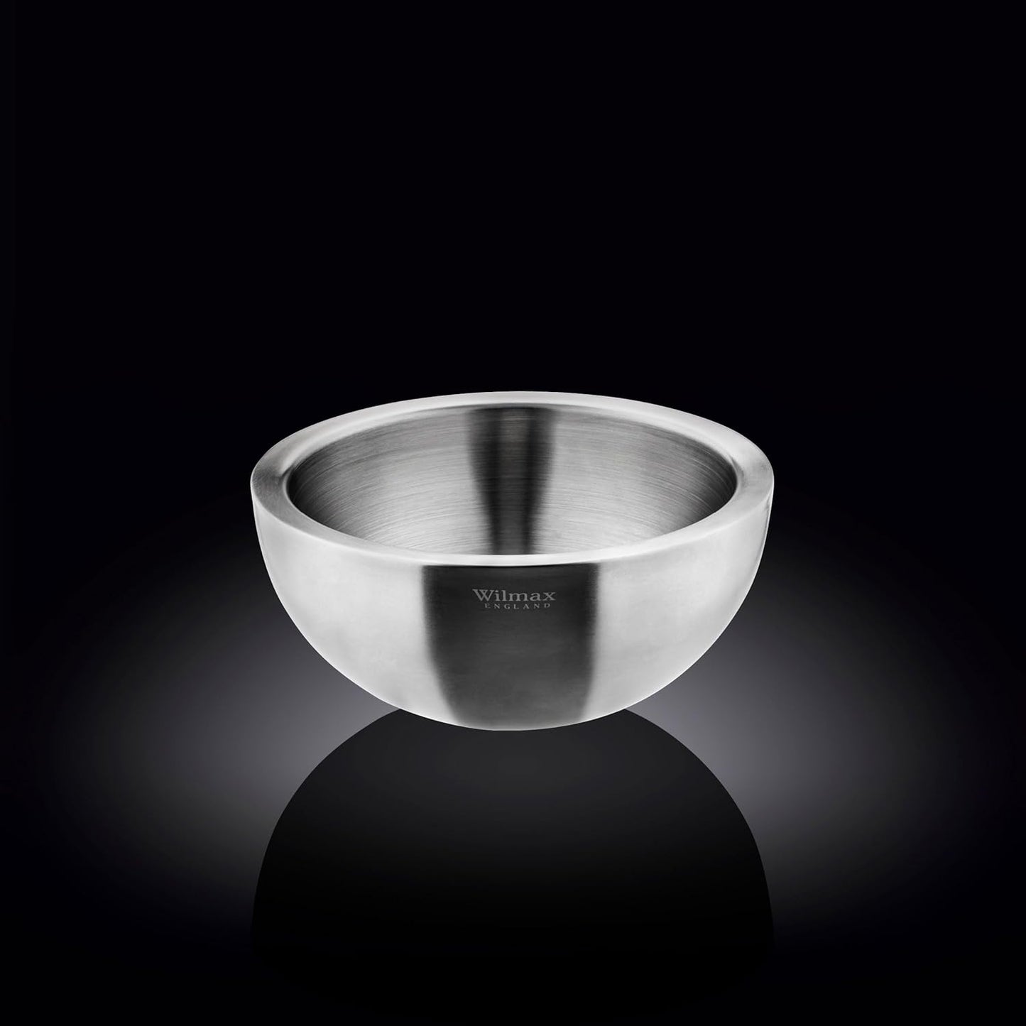 Wilmax Schüssel aus Edelstahl in Silber matt, doppelwandig, 500 ml – WL-553002/A