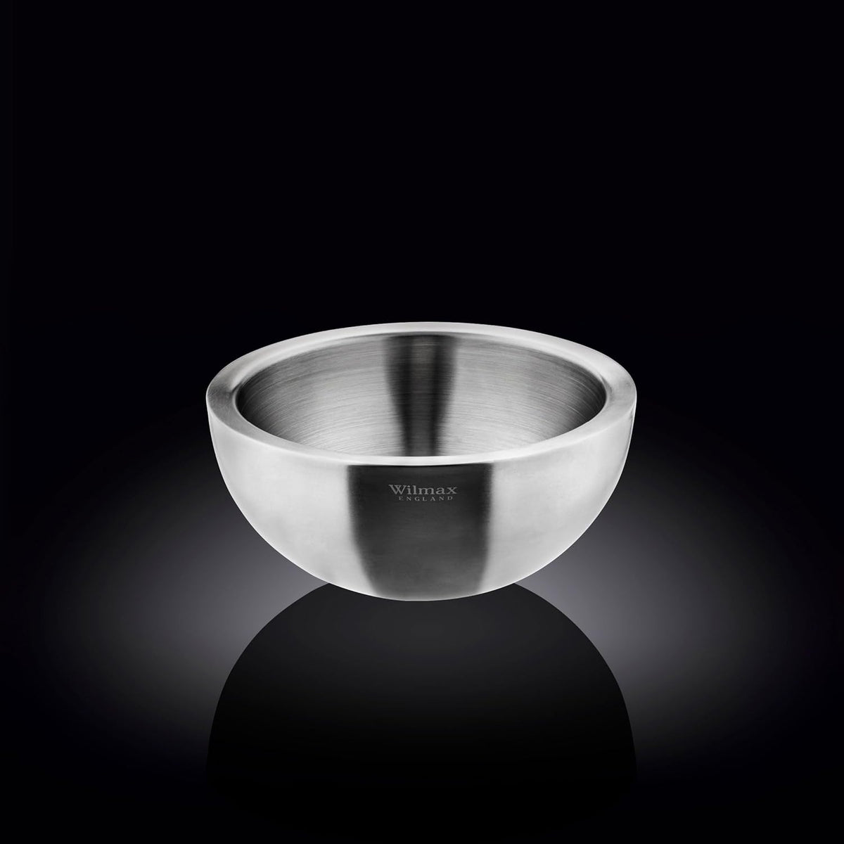 Wilmax RVS Schaal mat zilver dubbelwandig 500 ml