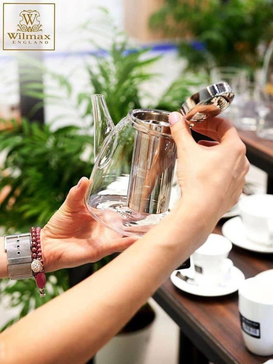 Wilmax Teekanne 950 ml Borosilikatglas mit Edelstahlfilter WL-888808/A