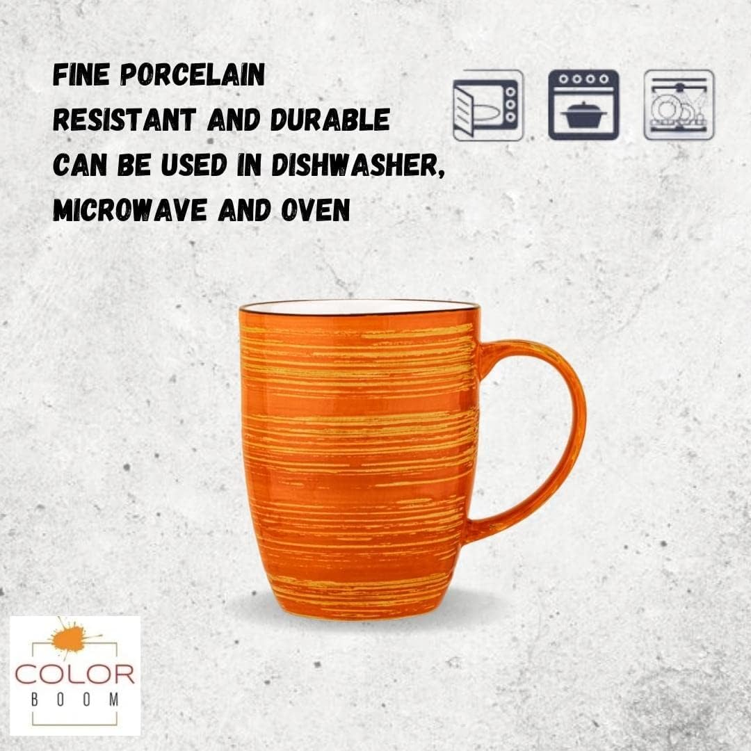Wilmax Orange Porcelain Mugs 460ml - 6-piece WL-669337/A6