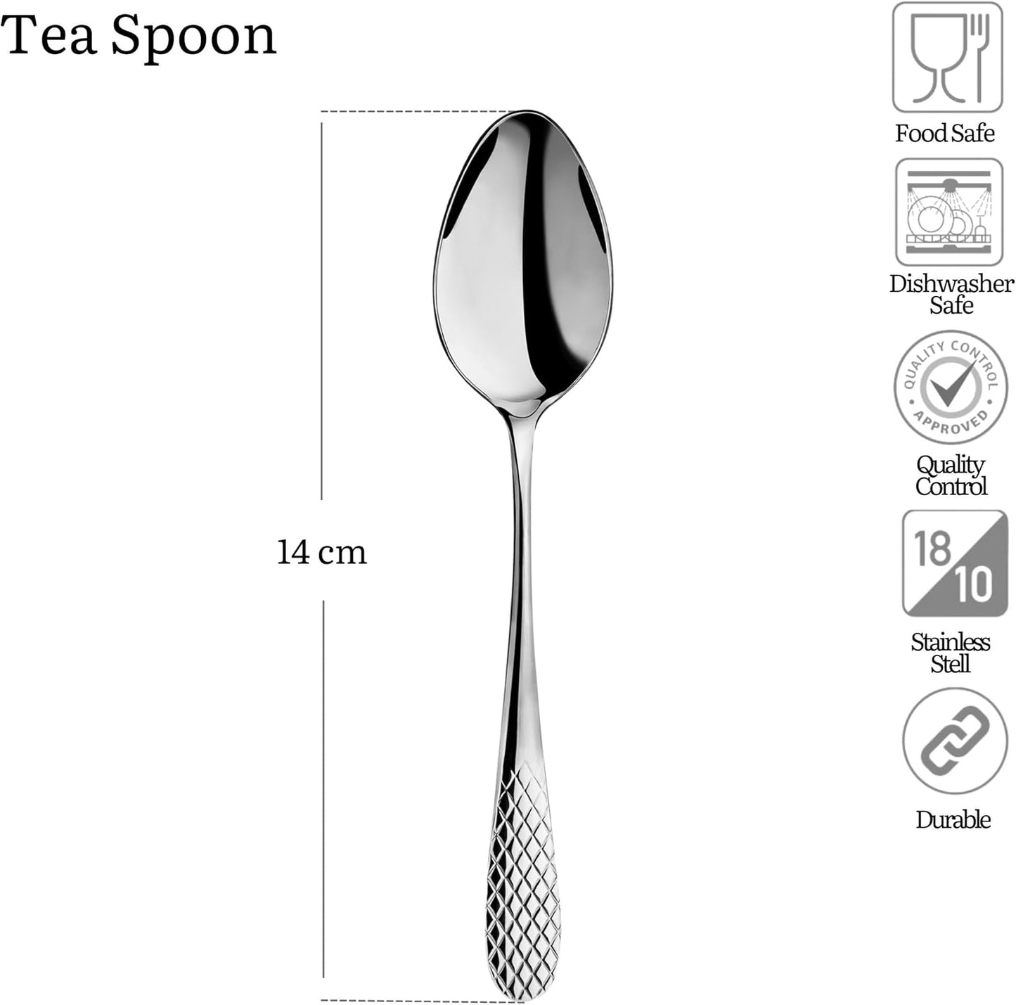 Wilmax Kaffee- und Teelöffel 14 cm Edelstahl, Set mit 6 Stück – WL-999203/6C