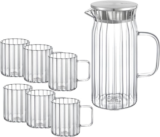 Wilmax Gläser- & Karaffen-Set, 6 Gläser & 1 Karaffe, WL-888219/A-888616/A6