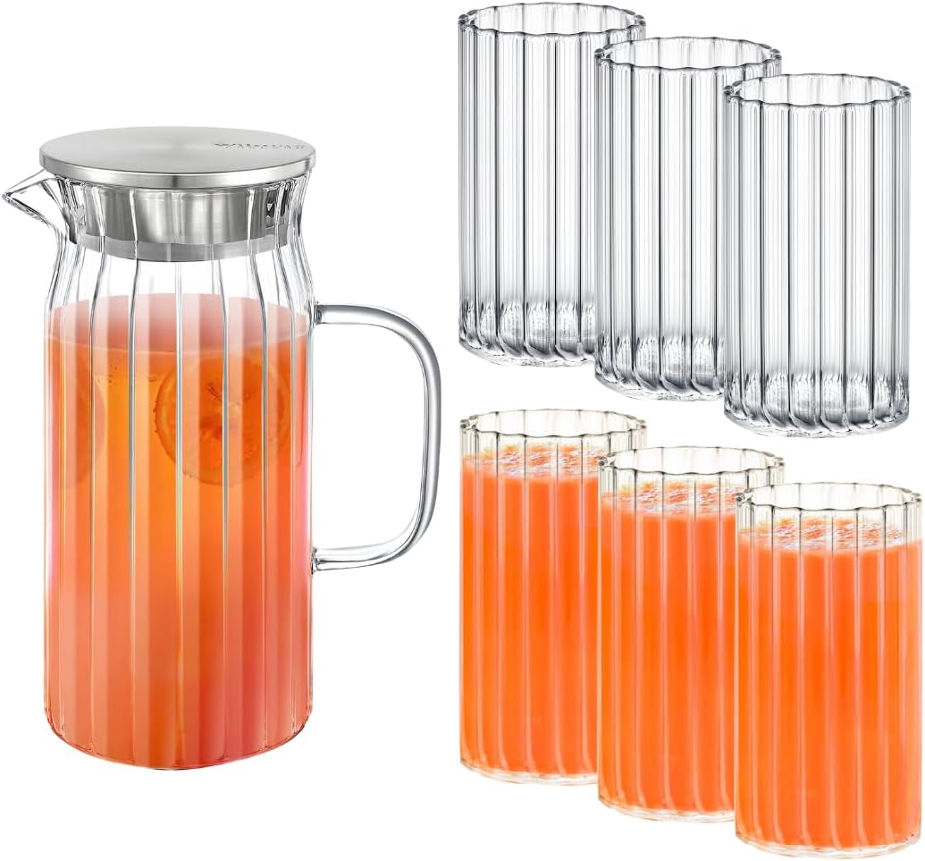 Wilmax Gläser- & Karaffen-Set, 6 Gläser & 1 Karaffe, WL-888219/A-888624/A6