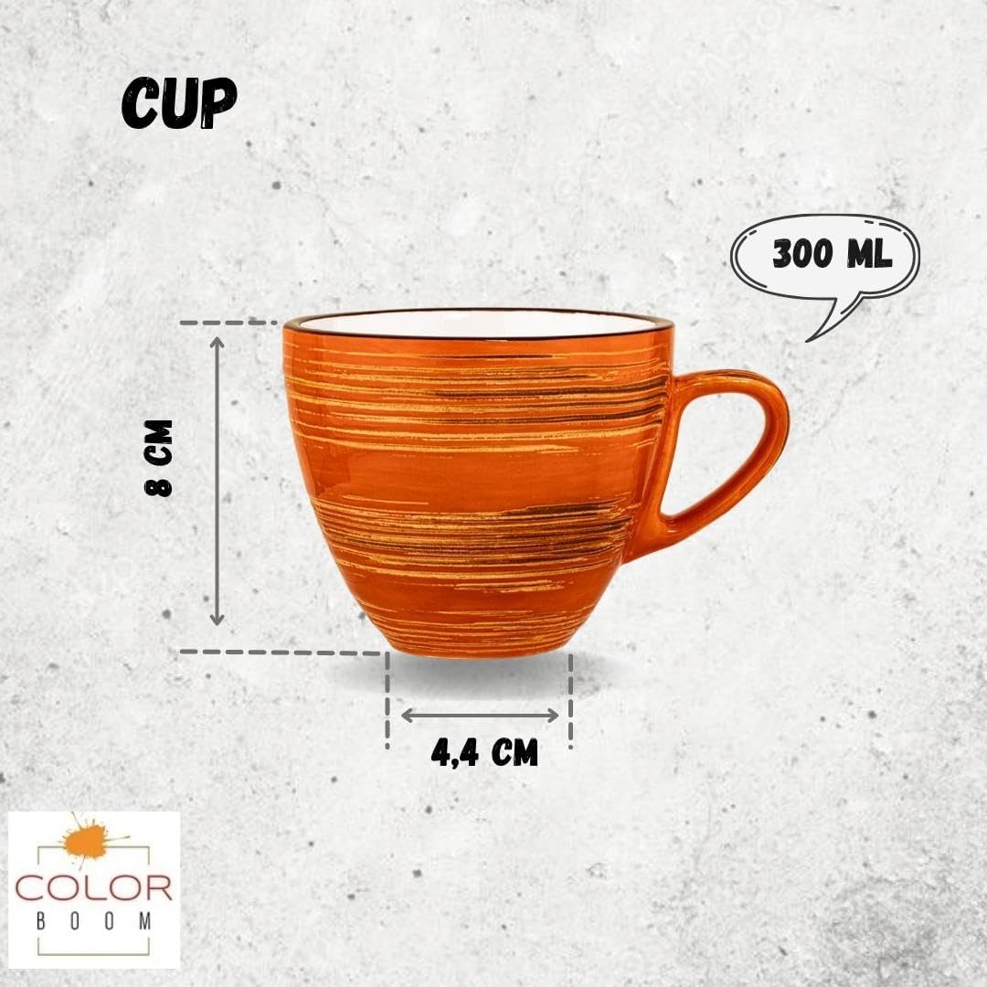 Wilmax Kaffeetasse, 300 ml, Orange, Porzellan, WL-669336/A