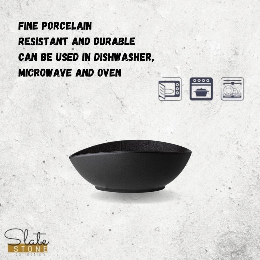 Wilmax Oval Dish 19x15x6 cm 3-piece SlateStone Black
