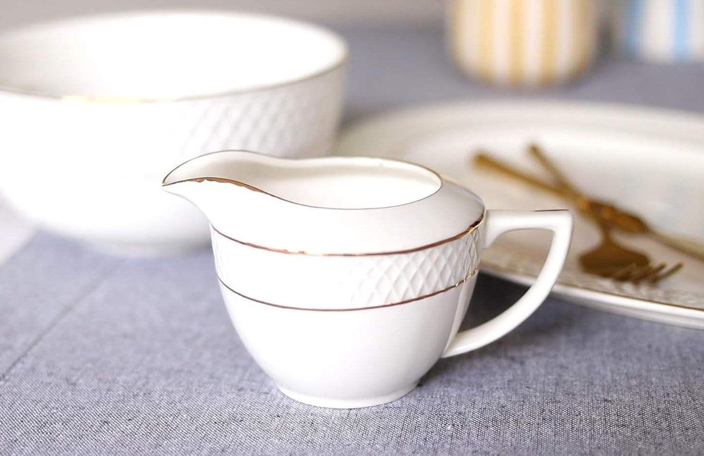 Wilmax Porzellan Zucker- & Milchset, Goldverzierung – WL-880102470/A-880102475/A