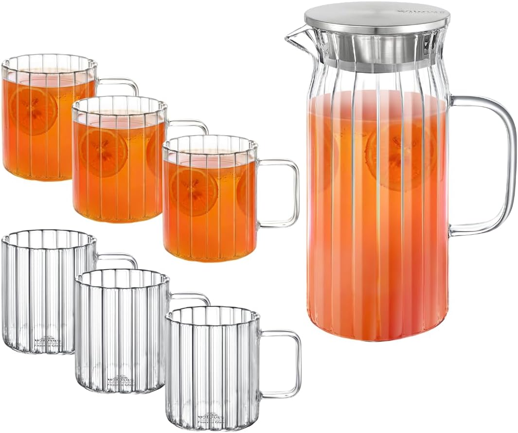 Wilmax Gläser- & Karaffen-Set, 6 Gläser & 1 Karaffe, WL-888219/A-888616/A6