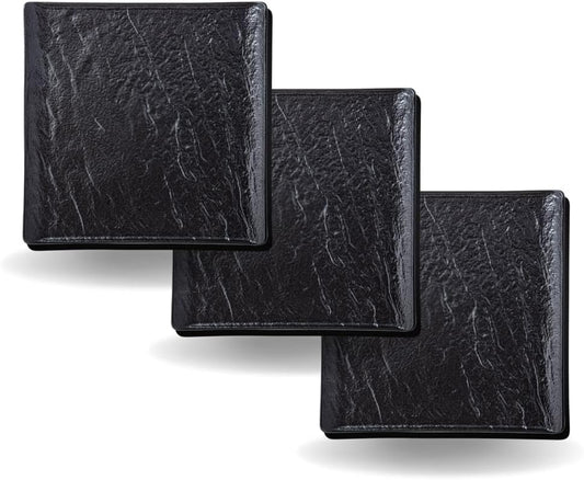 Wilmax SlateStone Black Square Plate 21.5x21.5 3-piece