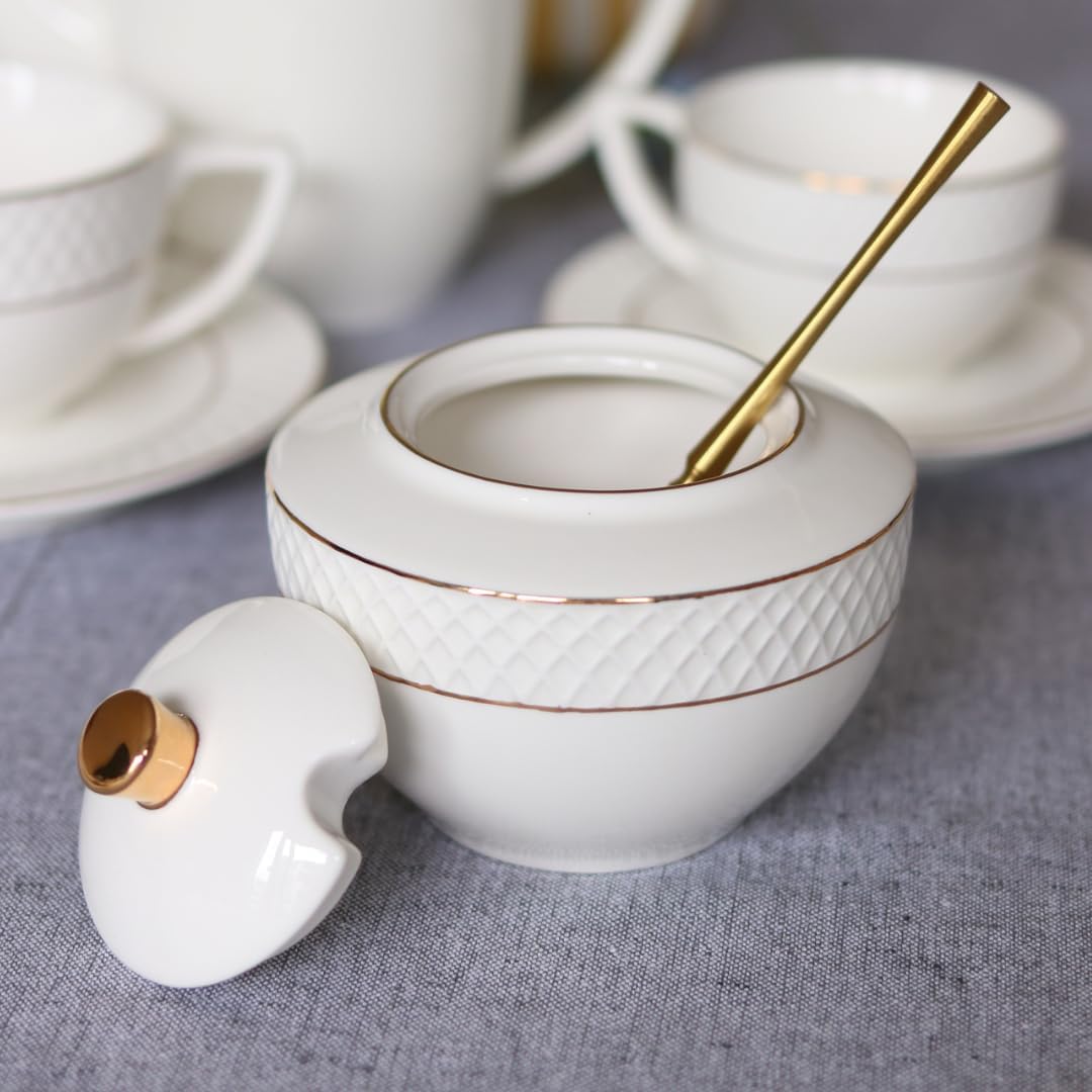 Wilmax Porzellan Zucker- & Milchset, Goldverzierung – WL-880102470/A-880102475/A