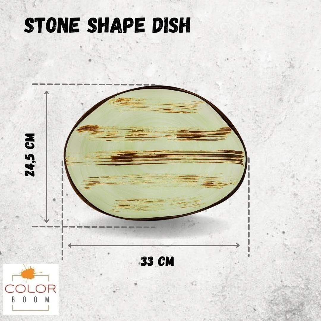 Wilmax Servierplatte, Porzellan, Steinform, Pistazie, WL-668142/A