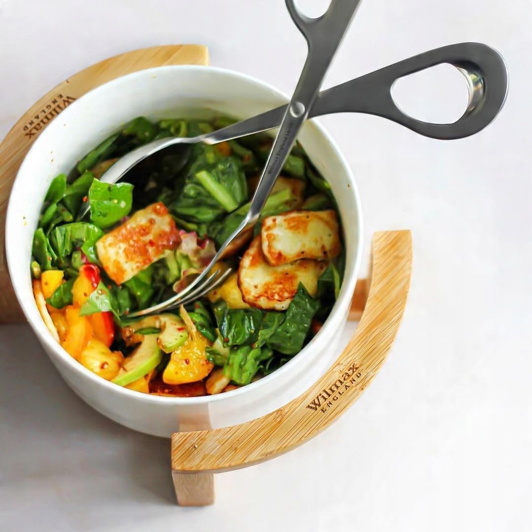 Wilmax Porzellanschale 18 cm mit Bambusständer 1850 ml WL-992747/A-WL-771105/A