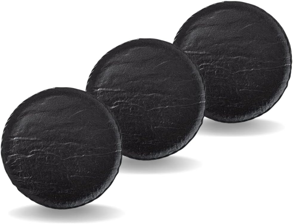 Wilmax Rond Bord 23 cm 3-delige Set SlateStone Zwart