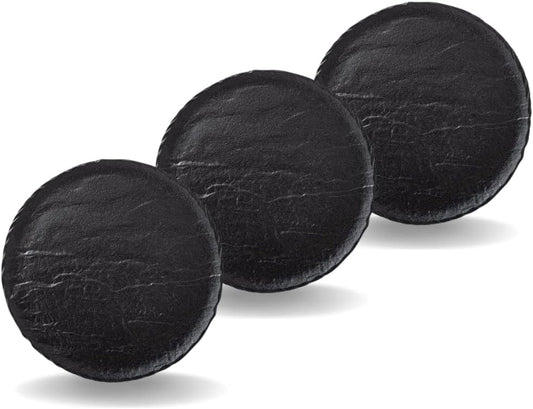 Wilmax Rond Bord 23 cm 3-delige Set SlateStone Zwart