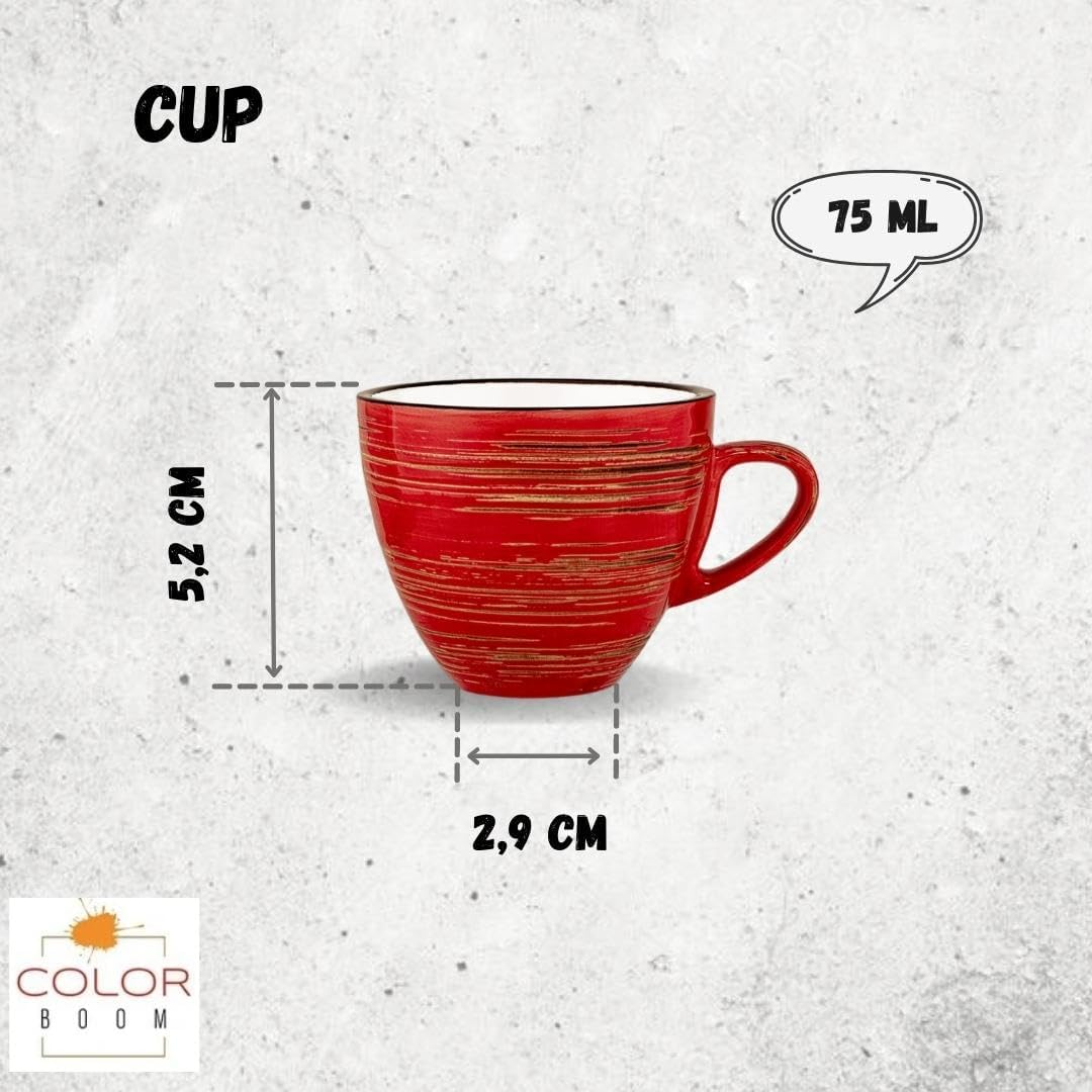 Wilmax Espressotasse, 75 ml, Rot, Porzellan, WL-669233/A