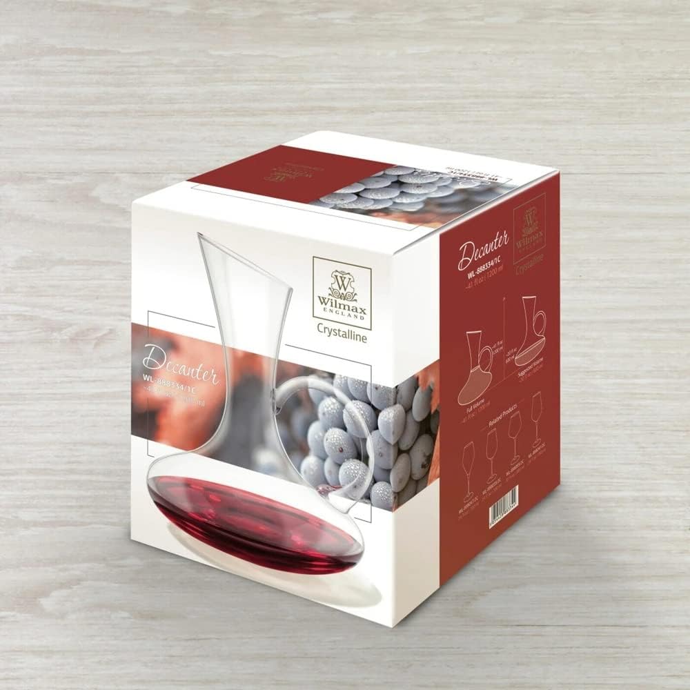 Wilmax Decanter 1200 ml, Handgefertigt, Bleifrei, Elegant – WL-888334/1C