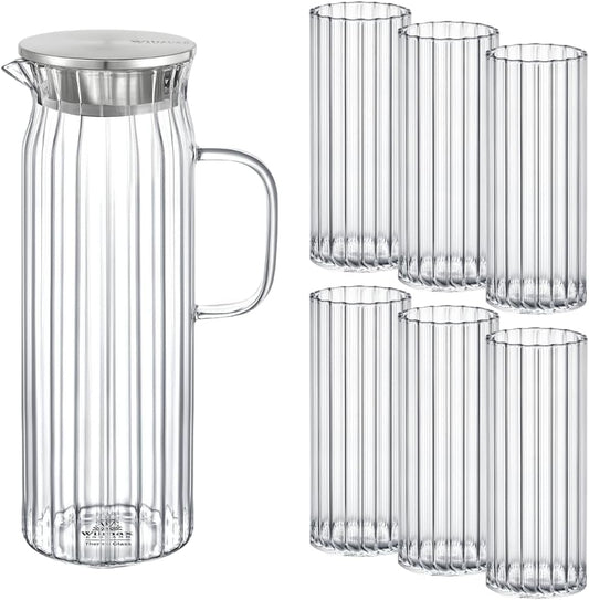 Wilmax Gläser- & Karaffen-Set, 6 Gläser & 1 Karaffe, WL-888220/A-888626/A6