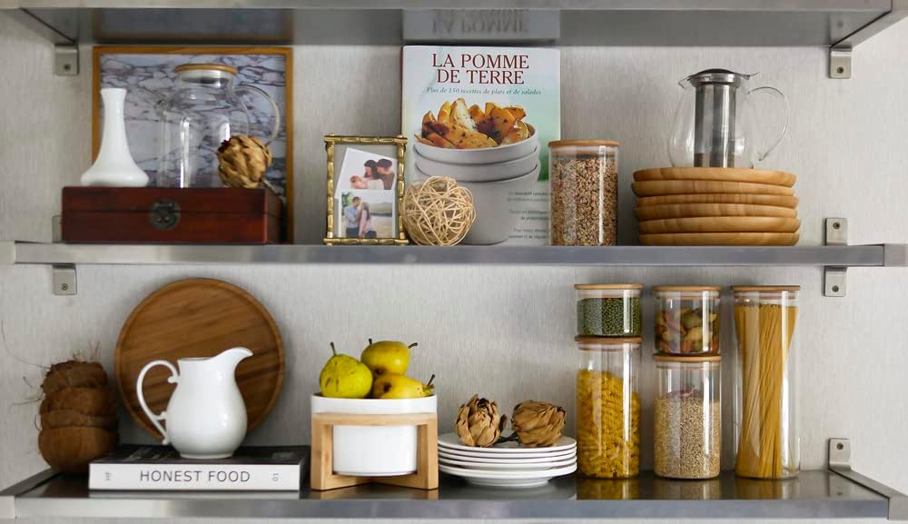 Wilmax Vorratsglas mit Bambusdeckel Borosilicate glass 400 ml WL-888501/A