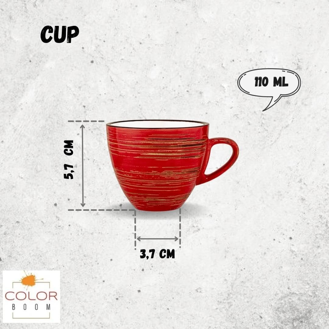 Wilmax Espressotasse, 110 ml, Rot, Porzellan, WL-669234/A