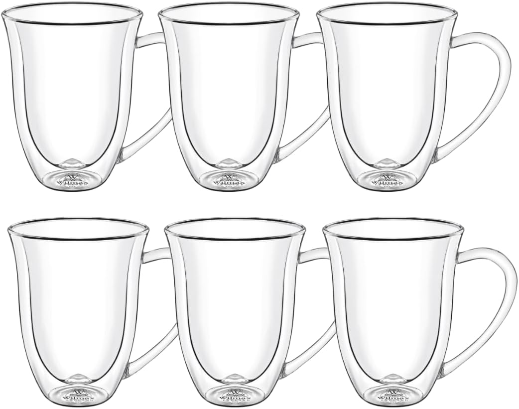 Wilmax Doppelwandige Glastasse, 300 ml, 6er Set, WL-888726/A6