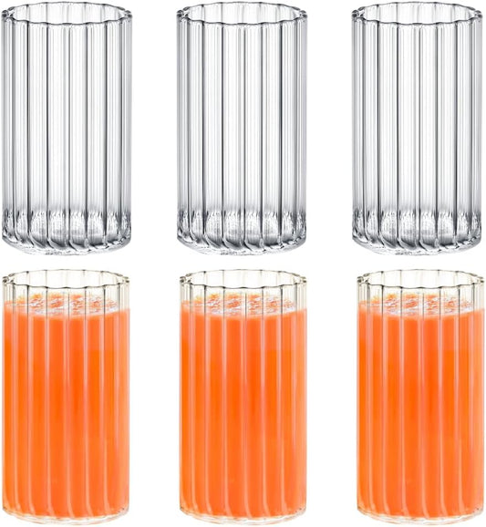 Wilmax Ribbed Glass 250 ml, Set of 6 WL-888624/A6