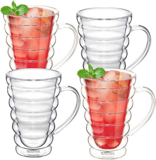 Wilmax Dubbelwandig glas beker 250 ml (4x) WL-888423/A4