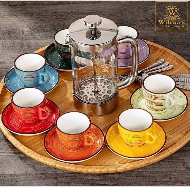 Wilmax Espressokopje 110 ml Rood Porselein