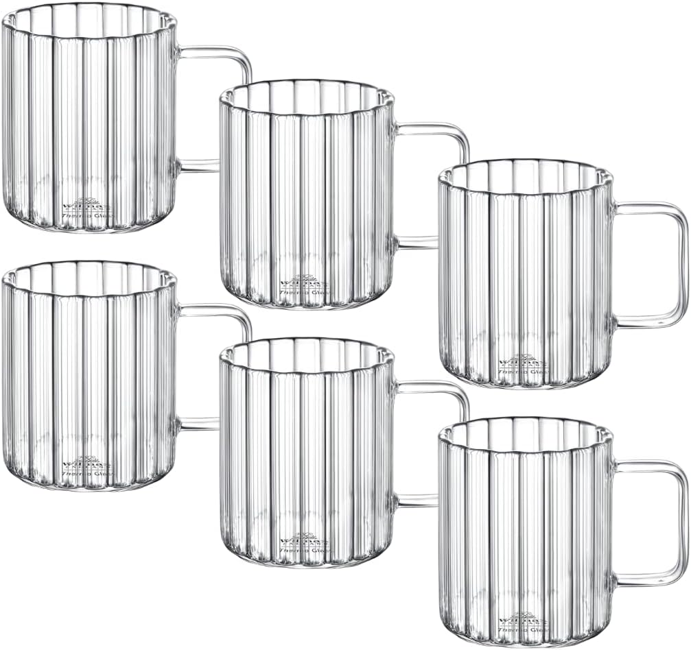 Wilmax England Glass Mugs 400 ml - Set of 6 (WL-888617/A6)