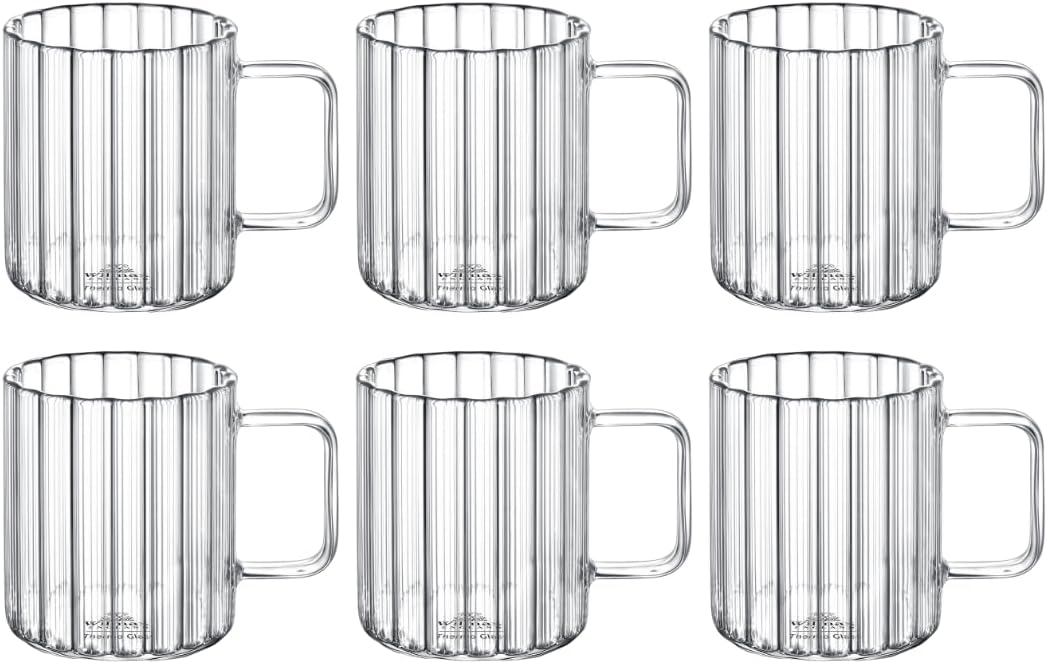 Wilmax England Dubbelwandige Glazen Mok 200ml - Set van 6