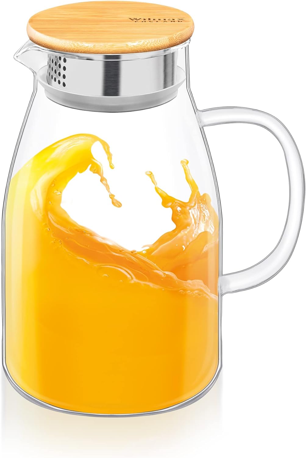 Wilmax England Karaf 1900 ml Thermoglas met Bamboe deksel