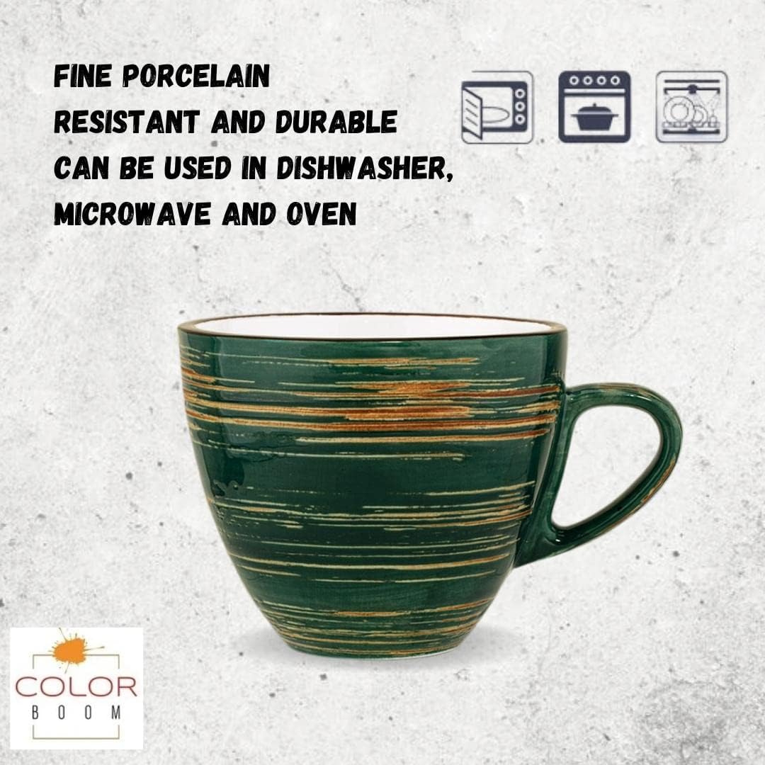 Wilmax SPIRAL Kopjes & Schotels Set 160 ml, 6-delig Groen WL-669535/AB6