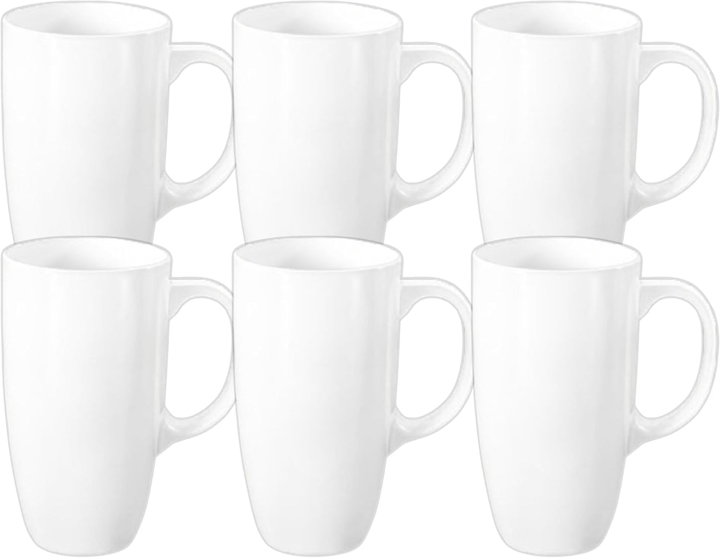 Wilmax Porzellantassen Set mit Griffen 6er Set Weiß 630ml WL-993093/A6