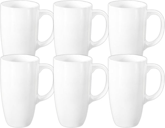 Wilmax Porzellantassen Set mit Griffen 6er Set Weiß 630ml WL-993093/A6