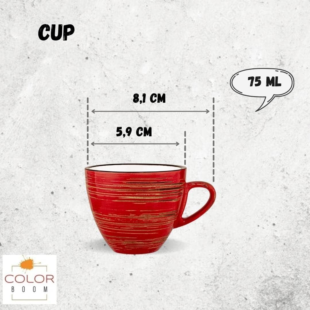 Wilmax Espressotasse, 75 ml, Rot, Porzellan, WL-669233/A