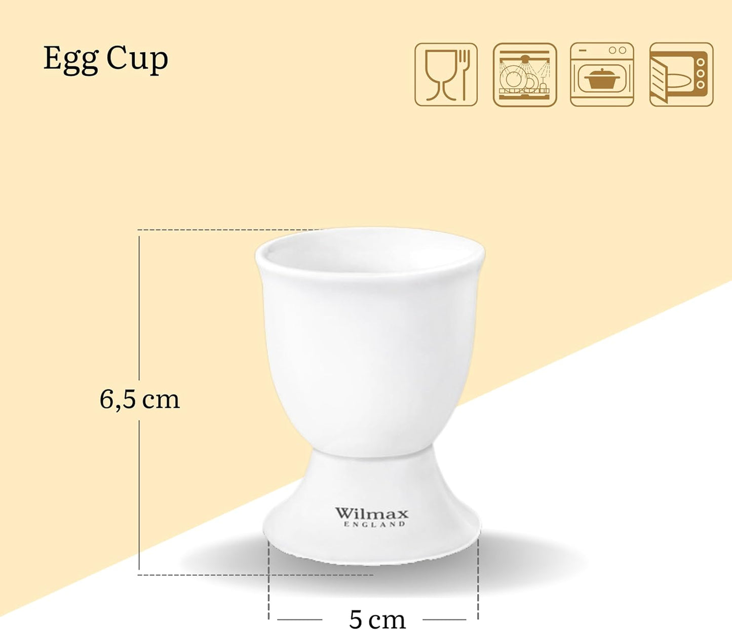 Wilmax Eierbecher aus Porzellan, 6-teiliges Set WL-996127/A6