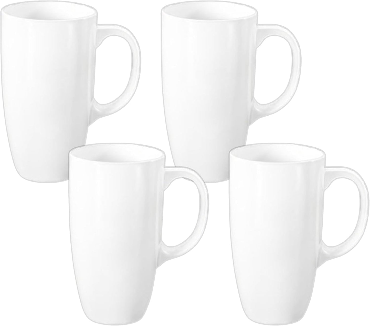 Wilmax Porzellantassen Set mit Griffen 4er Set Weiß 630ml WL-993093/A4