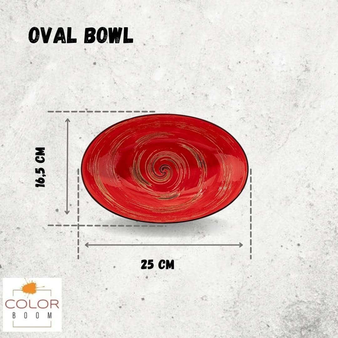 Wilmax Ovale Porzellanschüssel 25 cm Rot WL-669240/A2