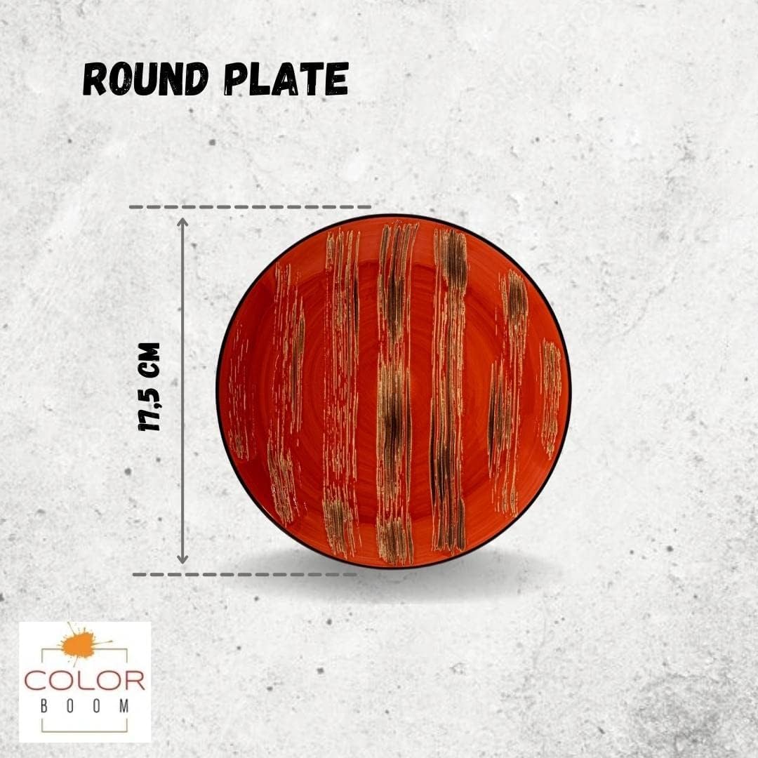 Wilmax Red Porcelain Plate 18 cm, Set of 6 WL-668211/A6