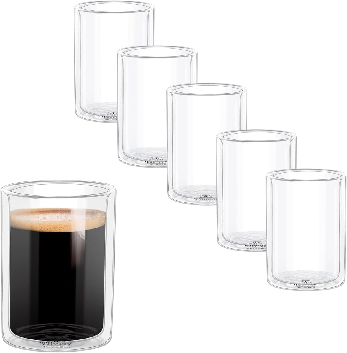 Wilmax Dubbelwandig Glas 200 ml set van 6 A6