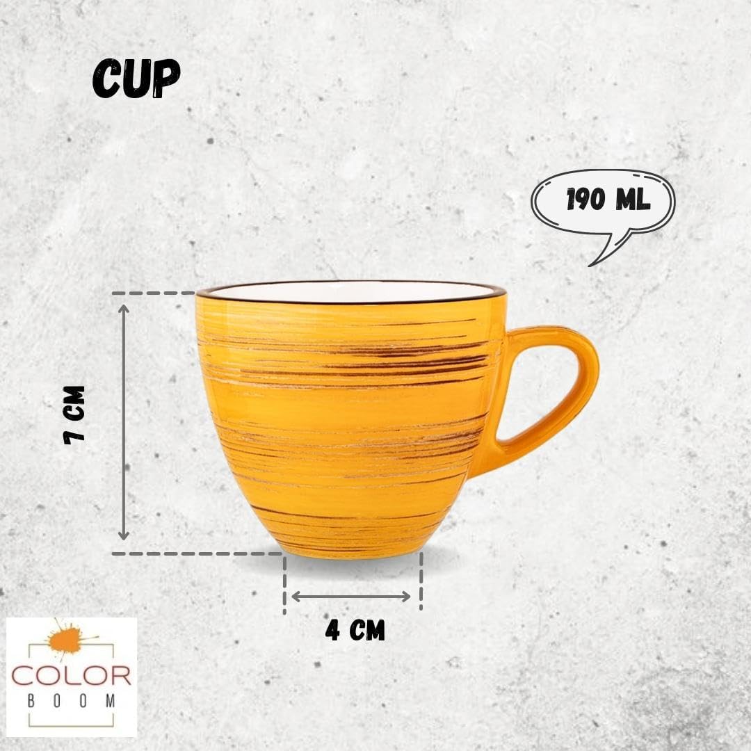 Wilmax Kaffeetasse, 190 ml, Gelb, Porzellan, WL-669435/A