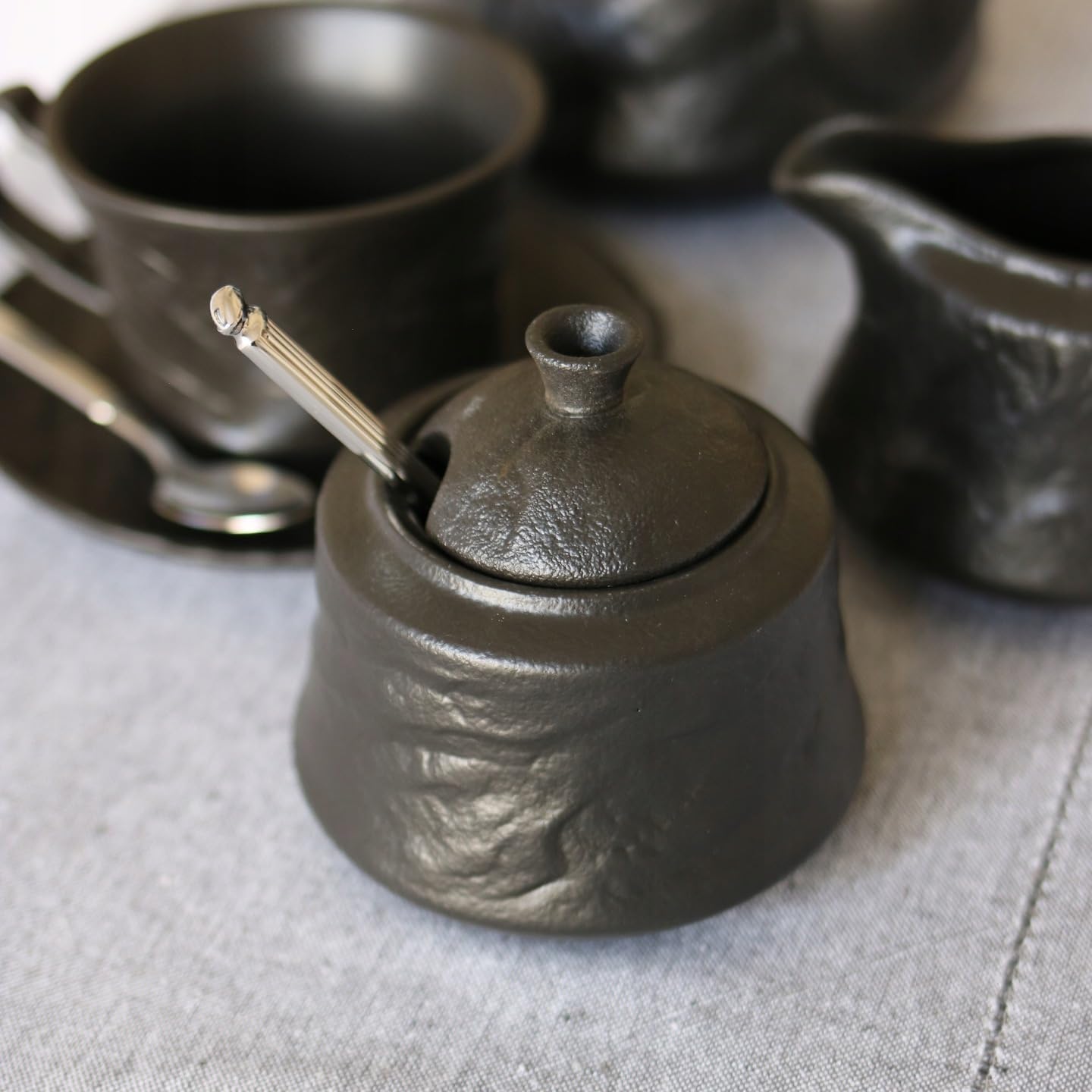 Suikerpot Porselein Zwart 280 ml – WL-661160/A