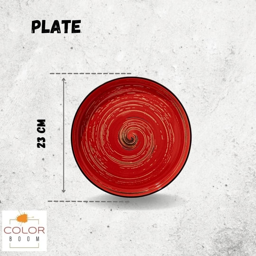Wilmax Speiseteller, 23 cm, Rot, Porzellan, WL-669219/A