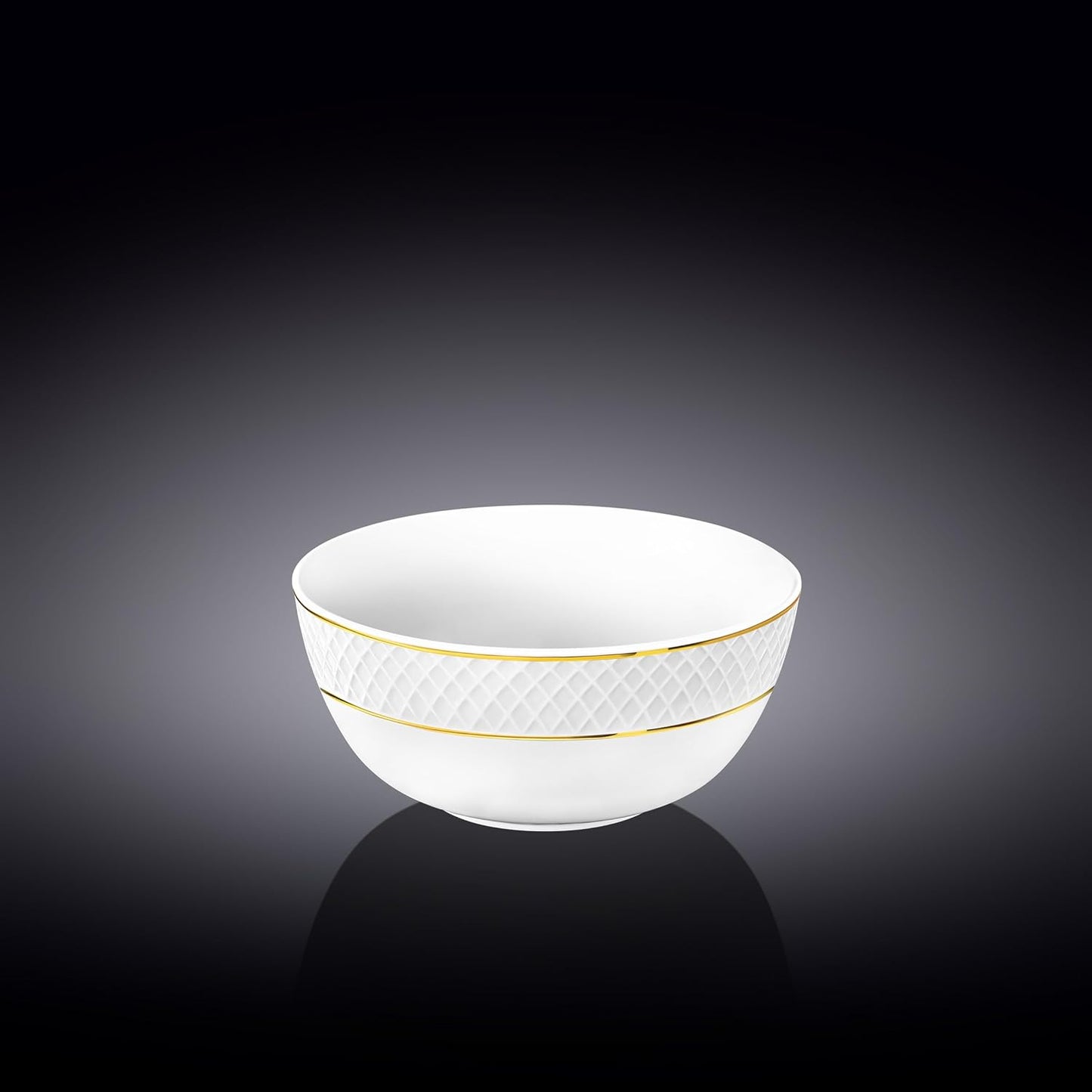 Wilmax England Porcelain Bowls White Gold Rim 12cm Set of 6